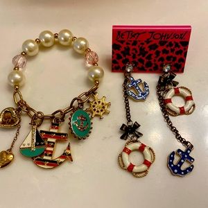 BOGO- Betsy Johnson Anchor dangle earrings. Get the matching bracelet free.